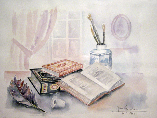 Les livres: Aquarelle de Jean LAVERNHE Atelier 'Chanson' illusté par Les livres : Aquarelle de Jean LAVERNHE