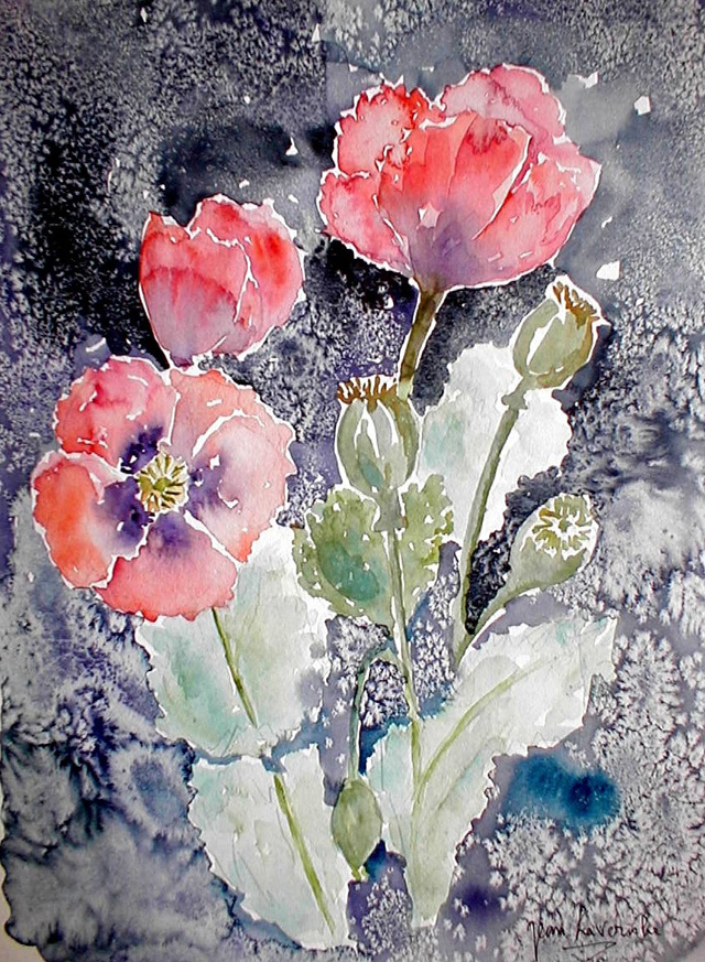 Les coquelicots Les coquelicots - Aquarelle de J. Lavernhe