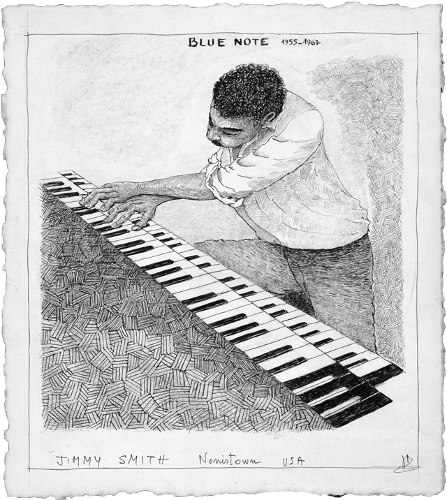 Jimmy Smith : Dessin Jazz de Joël Dordenne Dessin Jazz de J. Dordenne : Jimmy Smith