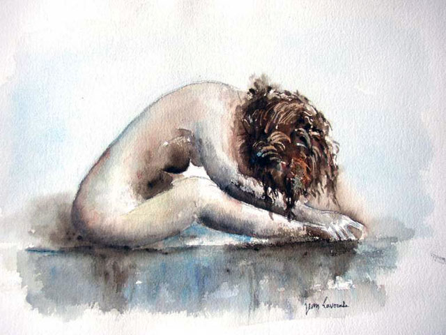  La femme nue  (aquarelle de J. Lavernhe)