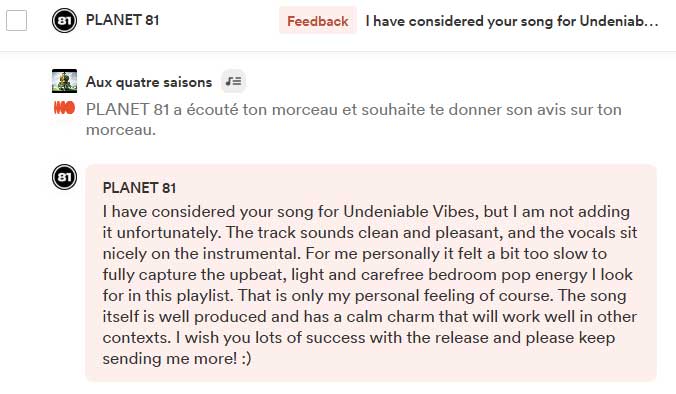 Avis de curateur Groover sur la chanson n°1 (Coup de cœur du média)