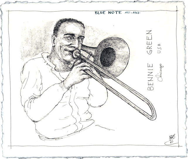 Bennie Green : Dessin Jazz de Joël Dordenne Dessin Jazz de J. Dordenne : Bennie Green