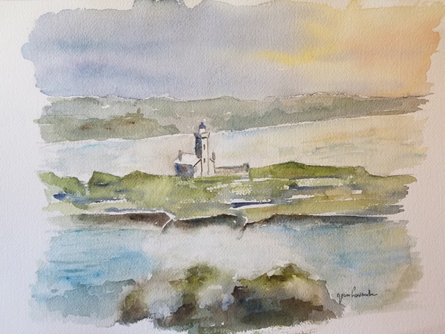 La Bretagne - Aquarelle de J. Lavernhe. La Bretagne - Aquarelle de J. Lavernhe.