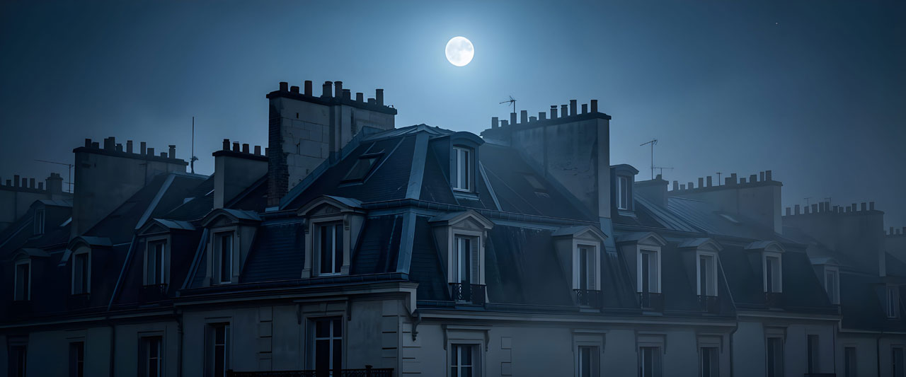 Reflets lunaire sur les toits 